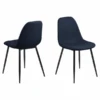 Eetkamerstoel Wilhelm - Donkerblauw/zwart