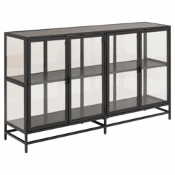 Vitrinekast Dover 153cm 4 Deuren - Zwart