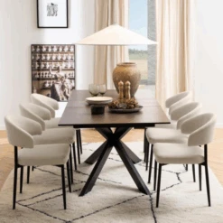 Roestbruine Keramische Eettafel Met Uitschuifblad - 168/210x90x76 Cm