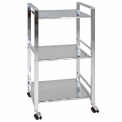 Rek Op Wielen Burak, 3 Legplanken - Grijs