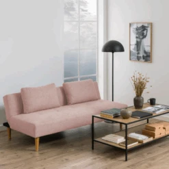 Slaapbank Lucca - Stof Malmo, Rose 61