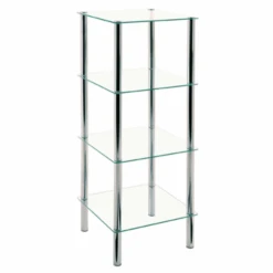 Rek Heiko 39cm, 4 Legplanken - Chroom/glas -Emob Ontwerp zonder titel 9 575e