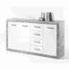 Dressoir Inga 152 Cm Met 3 Deuren & 4 Lades - Beton/wit