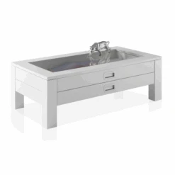 Salontafel Cancelo 110cm Met 2 Lades - Wit