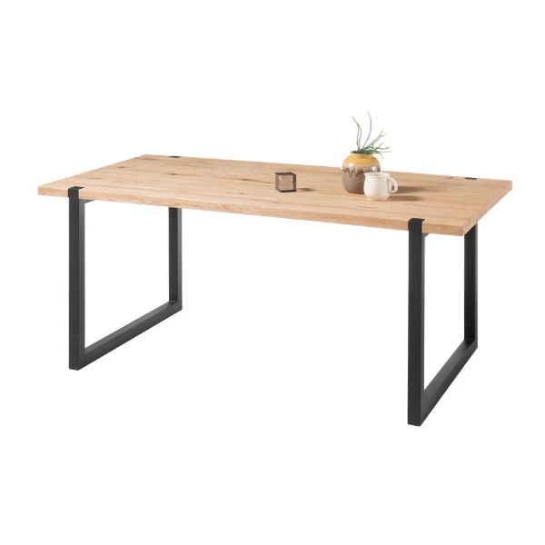 Eettafel Marcelo 180x90cm - Zwart/eik 1 Eettafel Marcelo 180x90cm - Zwart/eik