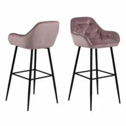 Barstoel Bridget - Oudroze/zwart