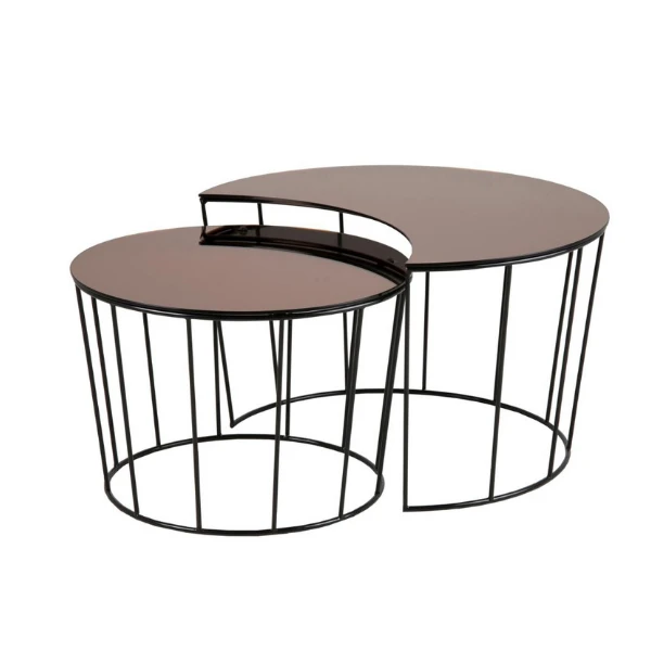 Set Van 2 Salontafels Bonza - Zwart 4 Set Van 2 Salontafels Bonza - Zwart - Afbeelding 4