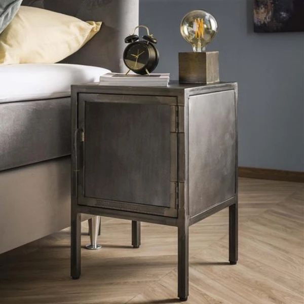 Nachtkastje Raft Metal 40x40x60cm Metaal - Grijs 1 Nachtkastje Raft Metal 40x40x60cm Metaal - Grijs