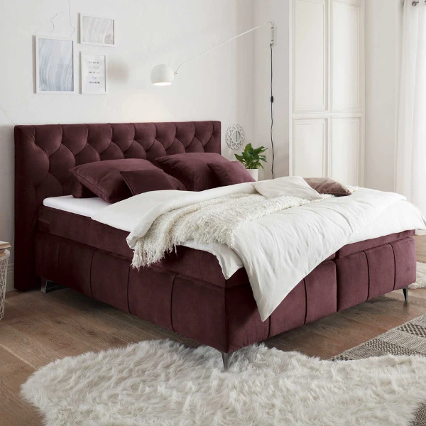 Boxspring Pemberley 180x200cm - Aubergine 1 Boxspring Pemberley 180x200cm - Aubergine