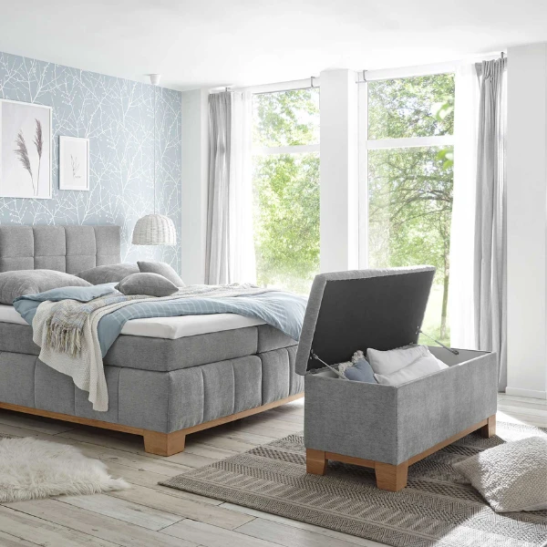 Opbergkoffer Vikram 139x50x58cm - Grijs 2 Opbergkoffer Vikram 139x50x58cm - Grijs - Afbeelding 2