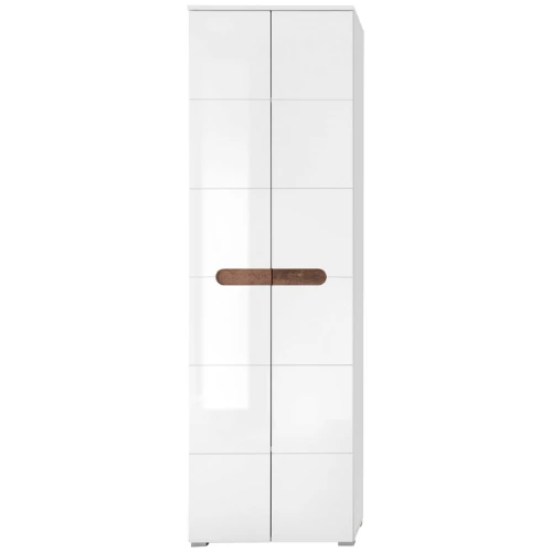 Kledingkast Nuro 60cm 2 Deuren - Hoogglans Wit 2 Kledingkast Nuro 60cm 2 Deuren - Hoogglans Wit - Afbeelding 2