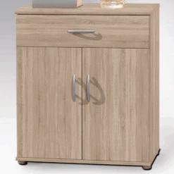 Commode Viviane 60cm Met 2 Deuren & 1 Lade - Eik