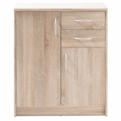Commode Ultima 74x35x86cm Met 2 Deuren & 2 Lades - Sonoma Eik