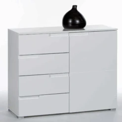 Commode Peso 1 Deur 4 Lades - Wit