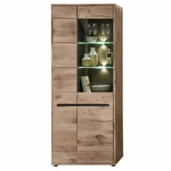 Vitrinekast Bellini 80cm 2 Deuren - Eik/antraciet