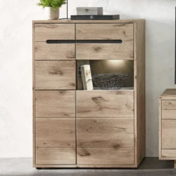 Commode Bellini 90cm 2 Deuren - Eik/antraciet