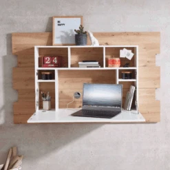 Secretaire Inovo 150cm Wandmodel - Eik/wit