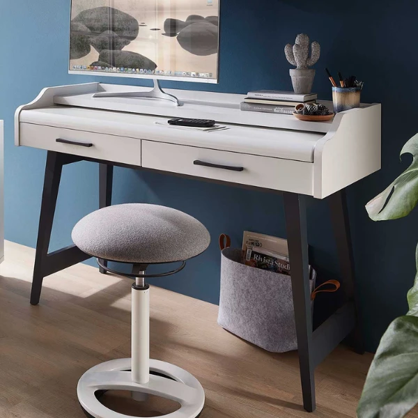 Bureau Inovo Uitschuifbaar Met 2 Lades - Wit/zwart 1 Bureau Inovo Uitschuifbaar Met 2 Lades - Wit/zwart