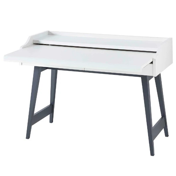 Bureau Inovo Uitschuifbaar Met 2 Lades - Wit/zwart 8 Bureau Inovo Uitschuifbaar Met 2 Lades - Wit/zwart - Afbeelding 8