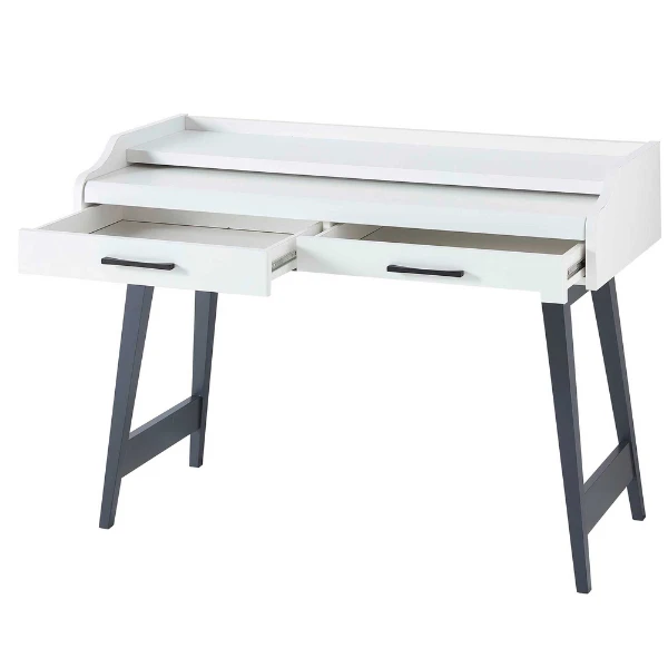 Bureau Inovo Uitschuifbaar Met 2 Lades - Wit/zwart 7 Bureau Inovo Uitschuifbaar Met 2 Lades - Wit/zwart - Afbeelding 7