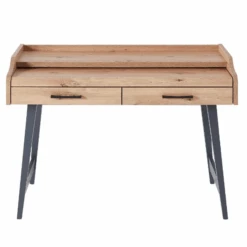 Bureau Inovo Uitschuifbaar Met 2 Lades - Eik/zwart -Emob Ontwerp zonder titel 2022 08 09T093342.985 817b