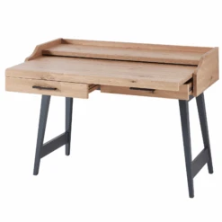 Bureau Inovo Uitschuifbaar Met 2 Lades - Eik/zwart -Emob Ontwerp zonder titel 2022 08 09T093409.682 3820