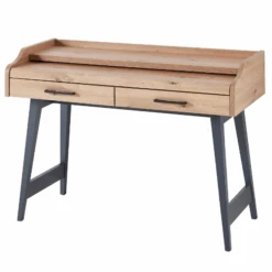 Bureau Inovo Uitschuifbaar Met 2 Lades - Eik/zwart -Emob Ontwerp zonder titel 2022 08 09T093430.313 7978