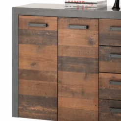 Commode Tarma 3 Deuren 4 Lades - Antraciet/oud Hout -Emob Ontwerp zonder titel 2022 08 18T080743.782 972b