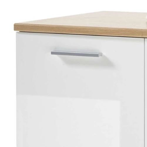 Commode Lobi 2 Deuren - Glanzend Wit/hout 2 Commode Lobi 2 Deuren - Glanzend Wit/hout - Afbeelding 2