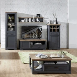 Wijnkast Samine 66cm Voor 6 Flessen 1 Deur & 1 Lade - Grafiet/eik -Emob Ontwerp zonder titel 2022 08 29T083256.307 9613