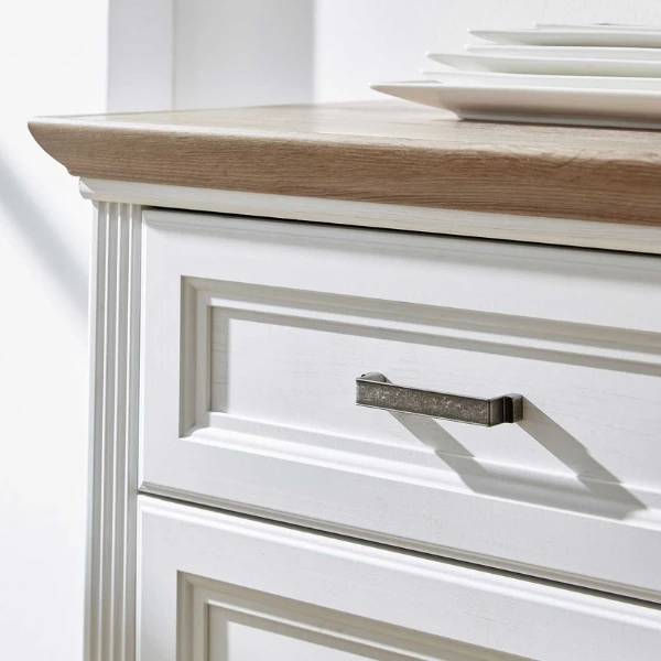 Wijnkast Samine 66cm Voor 6 Flessen 1 Deur & 1 Lade - Wit/eik 3 Wijnkast Samine 66cm Voor 6 Flessen 1 Deur & 1 Lade - Wit/eik - Afbeelding 3