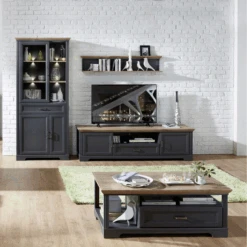 Vitrinekast Samine 93cm 3 Deuren & 1 Lade - Grafiet/eik -Emob Ontwerp zonder titel 2022 08 29T094107.412 6fca