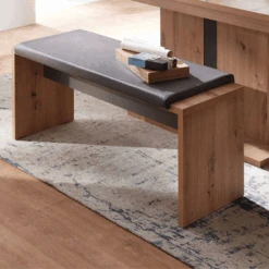 Eetkamerbank Lorna 130cm - Eik/antraciet