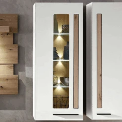 Hangkast Lorna 52cm Met Verlichting - Wit/eik