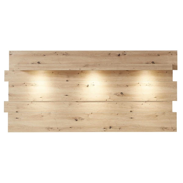 Wandpaneel Lorna 202cm Met Verlichting - Eik 3 Wandpaneel Lorna 202cm Met Verlichting - Eik - Afbeelding 3