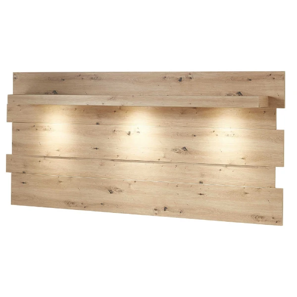 Wandpaneel Lorna 202cm Met Verlichting - Eik 4 Wandpaneel Lorna 202cm Met Verlichting - Eik - Afbeelding 4