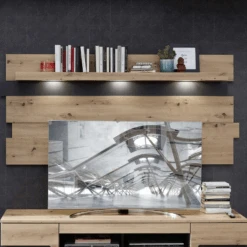 Wandpaneel Medina Met Verlichting - Eik/antraciet