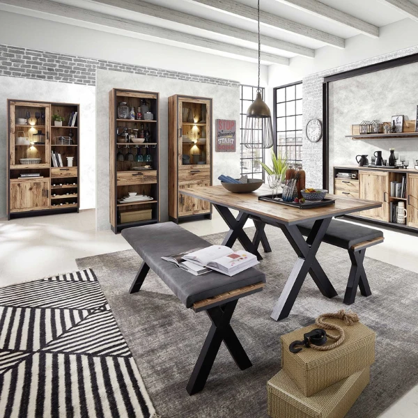 Open Kast Delano Met Lade - Hout/antraciet 3 Open Kast Delano Met Lade - Hout/antraciet - Afbeelding 3