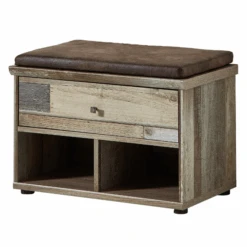 Halbankje Clem Met Zitkussen En Opberglade - Driftwood