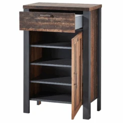 Commode Carthago 69cm Met 1 Deur & 1 Lade - Oude Eik/antraciet -Emob Ontwerp zonder titel 2022 09 19T163525.901 3e2e