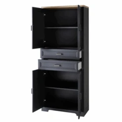 Dossierkast Samine Met 4 Deuren & 2 Lades - Grafiet/eik -Emob Ontwerp zonder titel 2022 09 22T114145.965 f99b