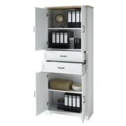 Dossierkast Samine Met 4 Deuren & 2 Lades - Wit/eik -Emob Ontwerp zonder titel 2022 09 22T115536.654 e179