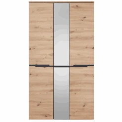 Garderobekast Medina Met Spiegel 3 Deuren - Eik/antraciet