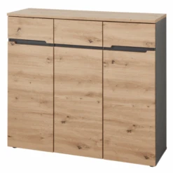 Schoenenkast Medina Met 3 Deuren - Eik/antraciet