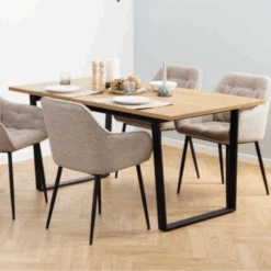 Eettafel Amble 160x90 Cm - Wilde Eik/zwart