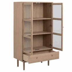 Vitrinekast Aston 145 Cm 2 Deuren & 1 Lade - Witte Eik -Emob Ontwerp zonder titel 2022 10 21T094454.528 d7b3