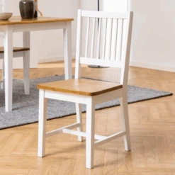 Eetkamerstoel Brisbane - Wit/eik