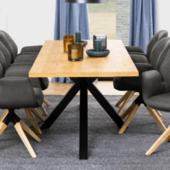 Eettafel Heaven 220x90 Cm - Eik/ Zwart