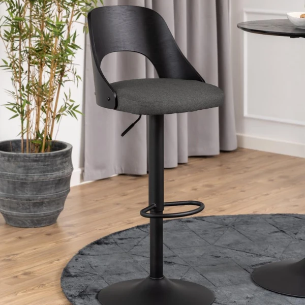 Verstelbare Barstoel Lucy - Donkergrijs/zwart 1 Verstelbare Barstoel Lucy - Donkergrijs/zwart