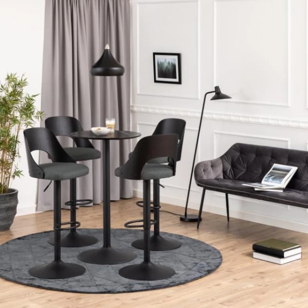 Verstelbare Barstoel Lucy - Donkergrijs/zwart 2 Verstelbare Barstoel Lucy - Donkergrijs/zwart - Afbeelding 2